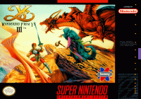 Ys III Wanderers from Ys Super Nintendo US box art